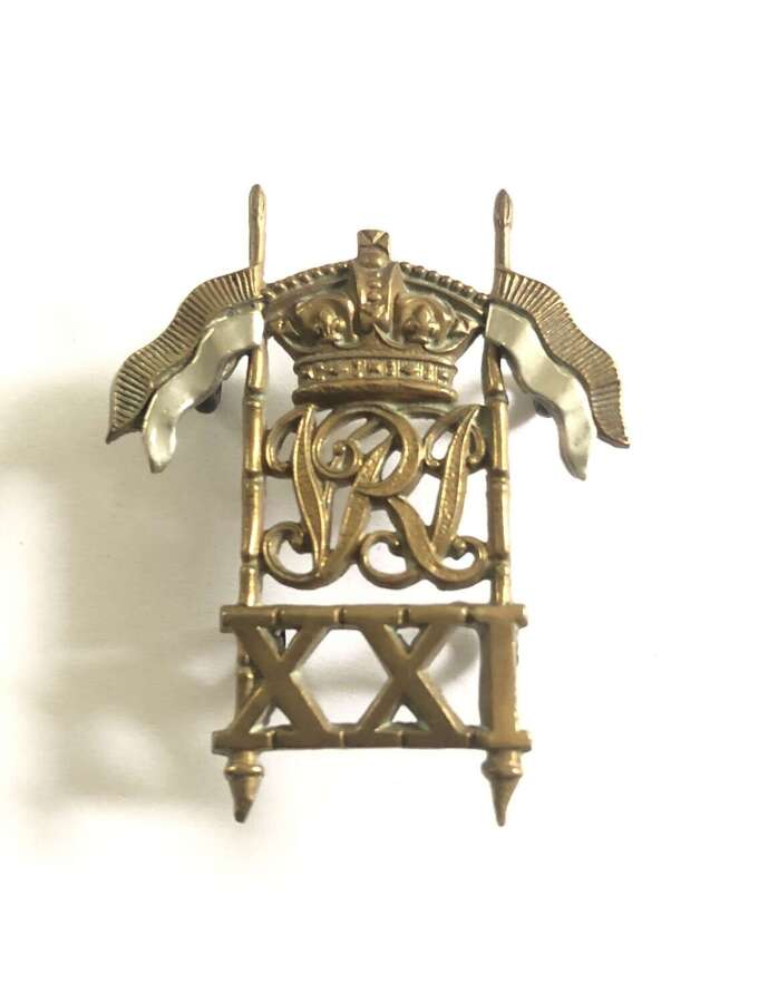 21st (Empress of India's) Lancers Victorian cap badge c. 1899-1900.