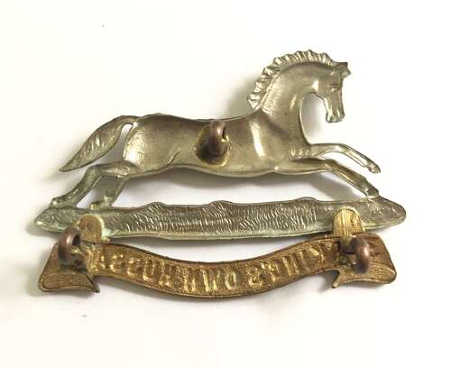 3rd Kings Own Hussars post 1896 Victorian / Edwarian cap badge.