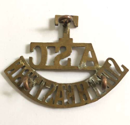 T / ASC / SOUTH EASTERN (Tisbury) WW1 brass Army Service Corps shoulder title.