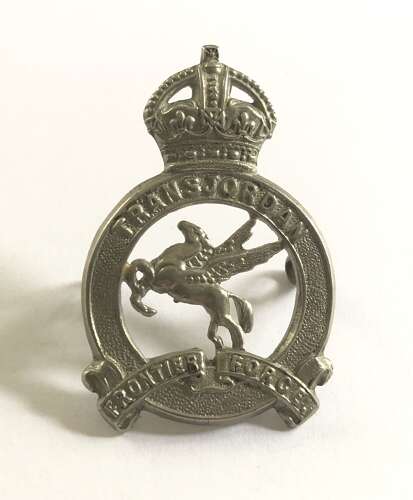 Transjordan Frontier Force white metal cap badge c.1928-48
